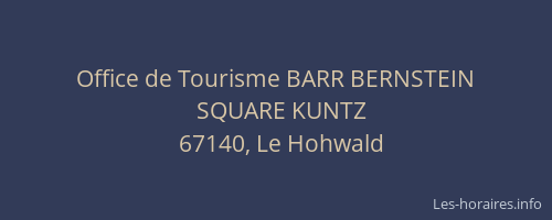 Office de Tourisme BARR BERNSTEIN