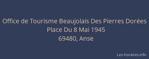 Office de Tourisme Beaujolais Des Pierres Dorées