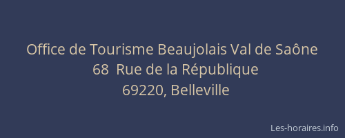 Office de Tourisme Beaujolais Val de Saône