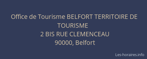 Office de Tourisme BELFORT TERRITOIRE DE TOURISME