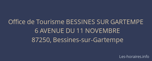 Office de Tourisme BESSINES SUR GARTEMPE