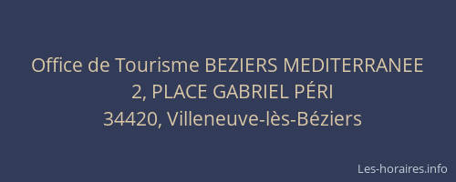 Office de Tourisme BEZIERS MEDITERRANEE