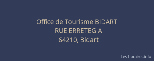 Office de Tourisme BIDART