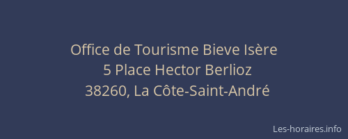 Office de Tourisme Bieve Isère