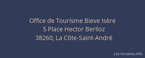 Office de Tourisme Bieve Is&egrave;re