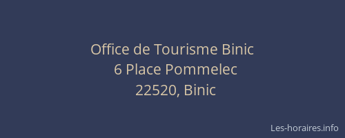 Office de Tourisme Binic