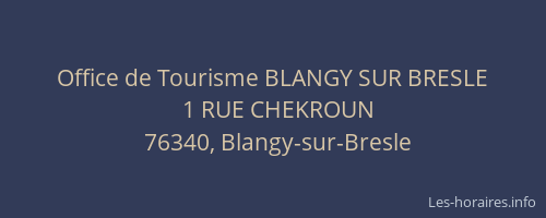 Office de Tourisme BLANGY SUR BRESLE