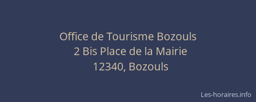 Office de Tourisme Bozouls