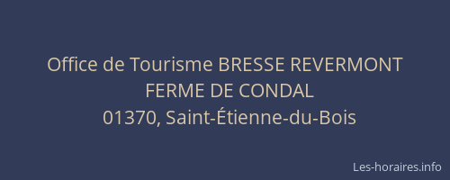 Office de Tourisme BRESSE REVERMONT