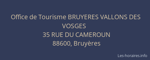 Office de Tourisme BRUYERES VALLONS DES VOSGES