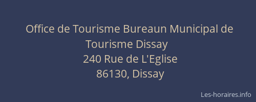 Office de Tourisme Bureaun Municipal de Tourisme Dissay
