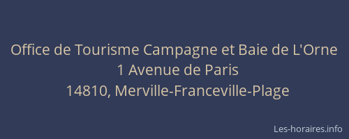 Office de Tourisme Campagne et Baie de L'Orne