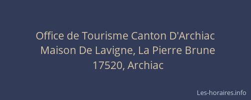 Office de Tourisme Canton D'Archiac