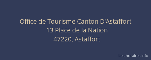 Office de Tourisme Canton D'Astaffort