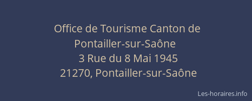 Office de Tourisme Canton de Pontailler-sur-Sa&ocirc;ne
