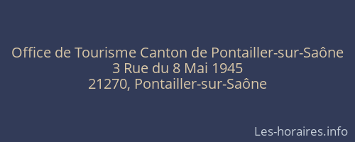 Office de Tourisme Canton de Pontailler-sur-Saône