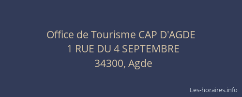 Office de Tourisme CAP D'AGDE