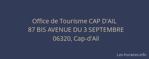 Office de Tourisme CAP D'AIL