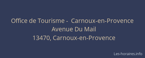 Office de Tourisme -  Carnoux-en-Provence