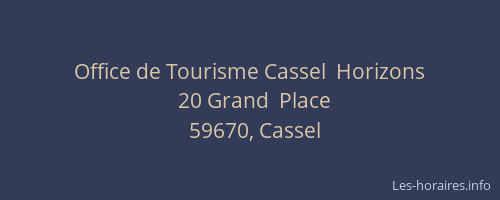 Office de Tourisme Cassel  Horizons