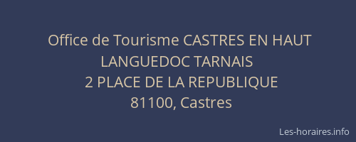 Office de Tourisme CASTRES EN HAUT LANGUEDOC TARNAIS