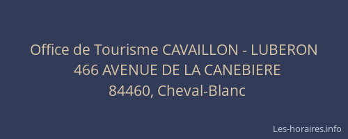 Office de Tourisme CAVAILLON - LUBERON