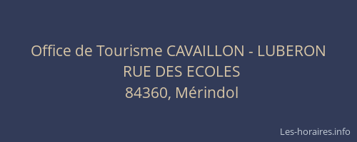 Office de Tourisme CAVAILLON - LUBERON