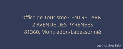 Office de Tourisme CENTRE TARN