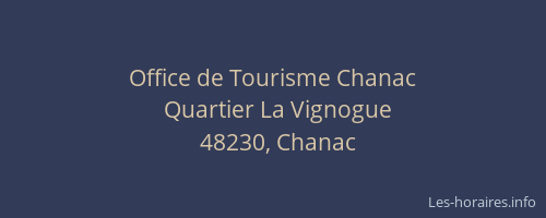 Office de Tourisme Chanac