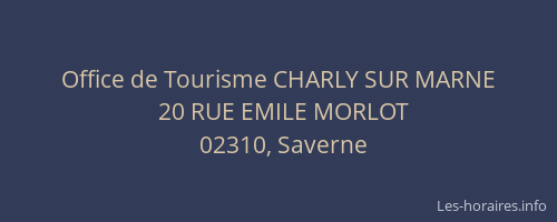 Office de Tourisme CHARLY SUR MARNE