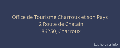 Office de Tourisme Charroux et son Pays
