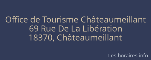 Office de Tourisme Châteaumeillant