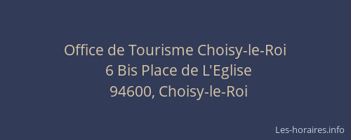 Office de Tourisme Choisy-le-Roi