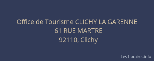 Office de Tourisme CLICHY LA GARENNE