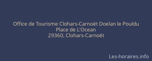 Office de Tourisme Clohars-Carnoët Doelan le Pouldu