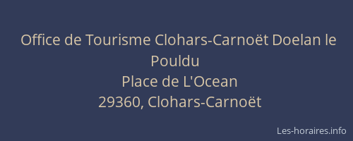 Office de Tourisme Clohars-Carnoët Doelan le Pouldu