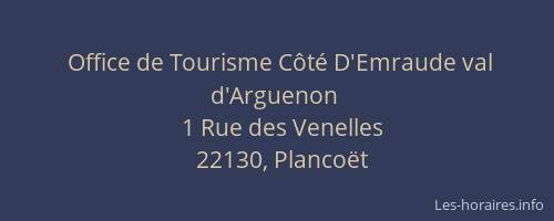 Office de Tourisme Côté D'Emraude val d'Arguenon