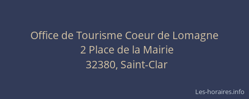 Office de Tourisme Coeur de Lomagne