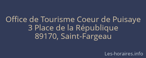 Office de Tourisme Coeur de Puisaye