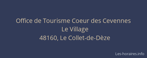 Office de Tourisme Coeur des Cevennes