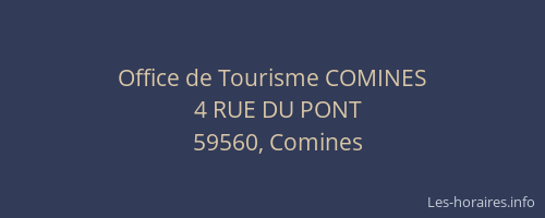 Office de Tourisme COMINES