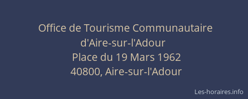 Office de Tourisme Communautaire d'Aire-sur-l'Adour