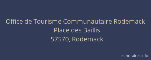 Office de Tourisme Communautaire Rodemack