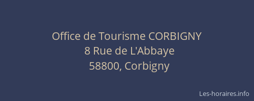 Office de Tourisme CORBIGNY