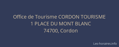 Office de Tourisme CORDON TOURISME