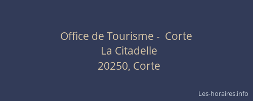 Office de Tourisme -  Corte