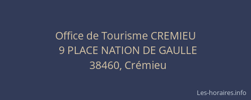 Office de Tourisme CREMIEU