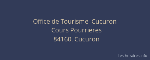 Office de Tourisme  Cucuron