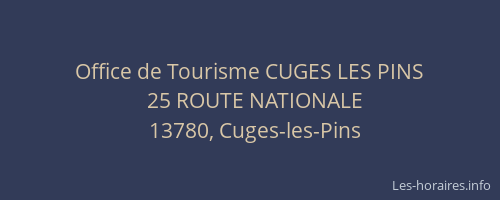 Office de Tourisme CUGES LES PINS