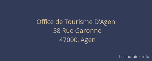 Office de Tourisme D'Agen